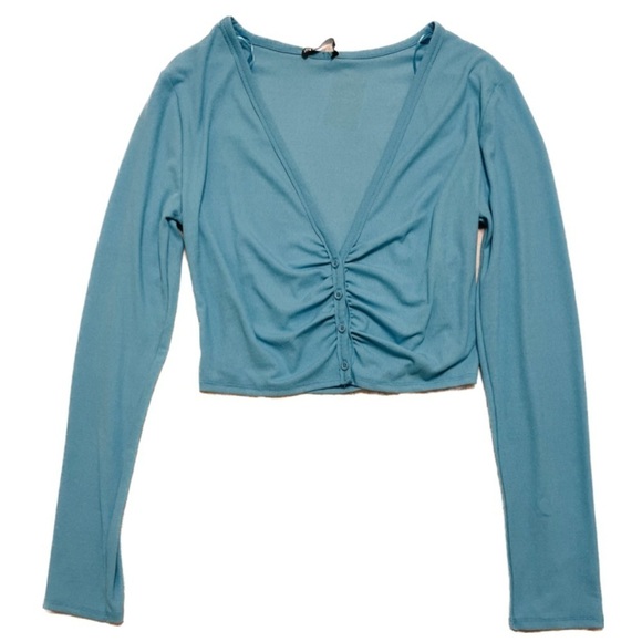 Zara Tops - NEW ZARA - Long-Sleeve Button-Up Cinch Tee